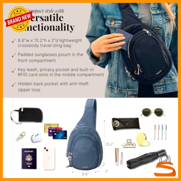 Anti-Theft Travel Backpack Crossbody with RFID Locking Zippers main image 4